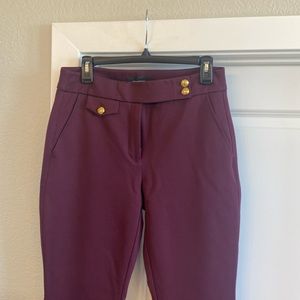 WHBM maroon slim boot pants